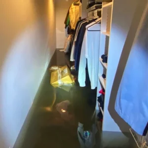 Indoor flooding and standing water after water damage emergency