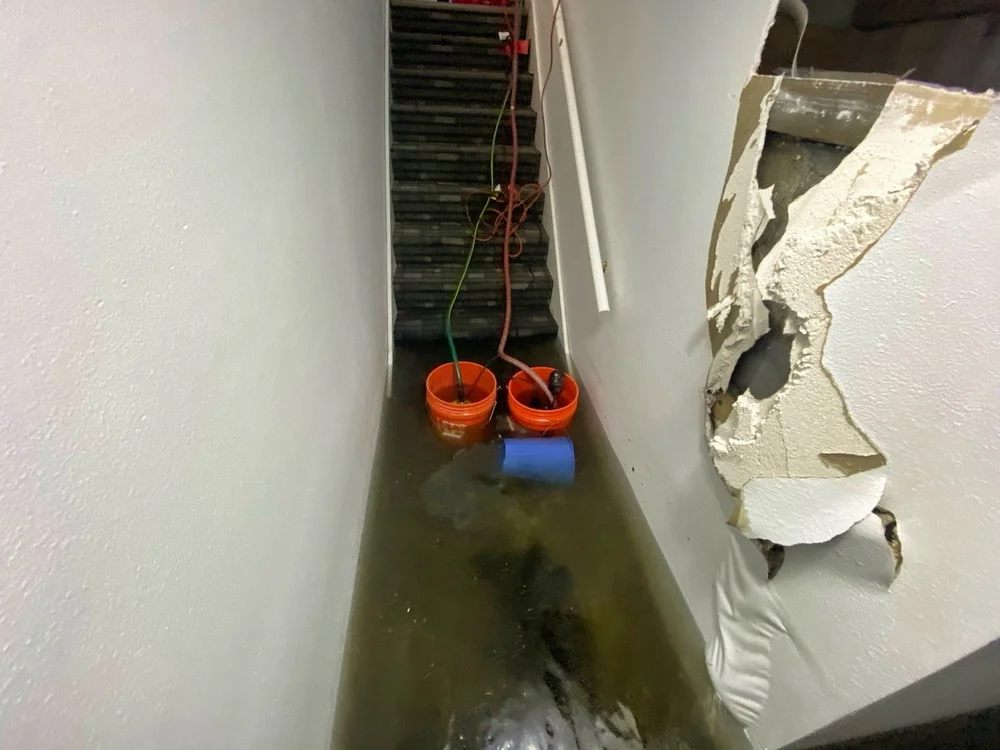 Severe basement flooding requiring water extraction