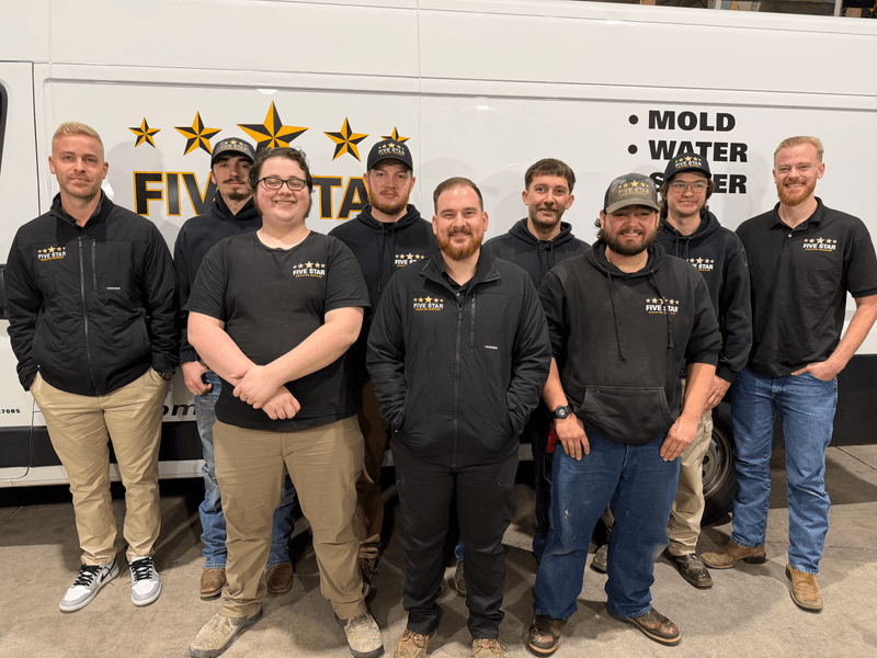 Five Star Disaster Services restoration team group photo